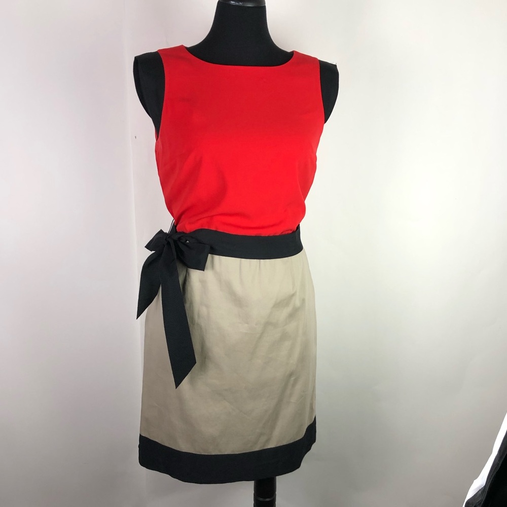 Tahari Dress Levine 6 Small Nude Black Suit Career